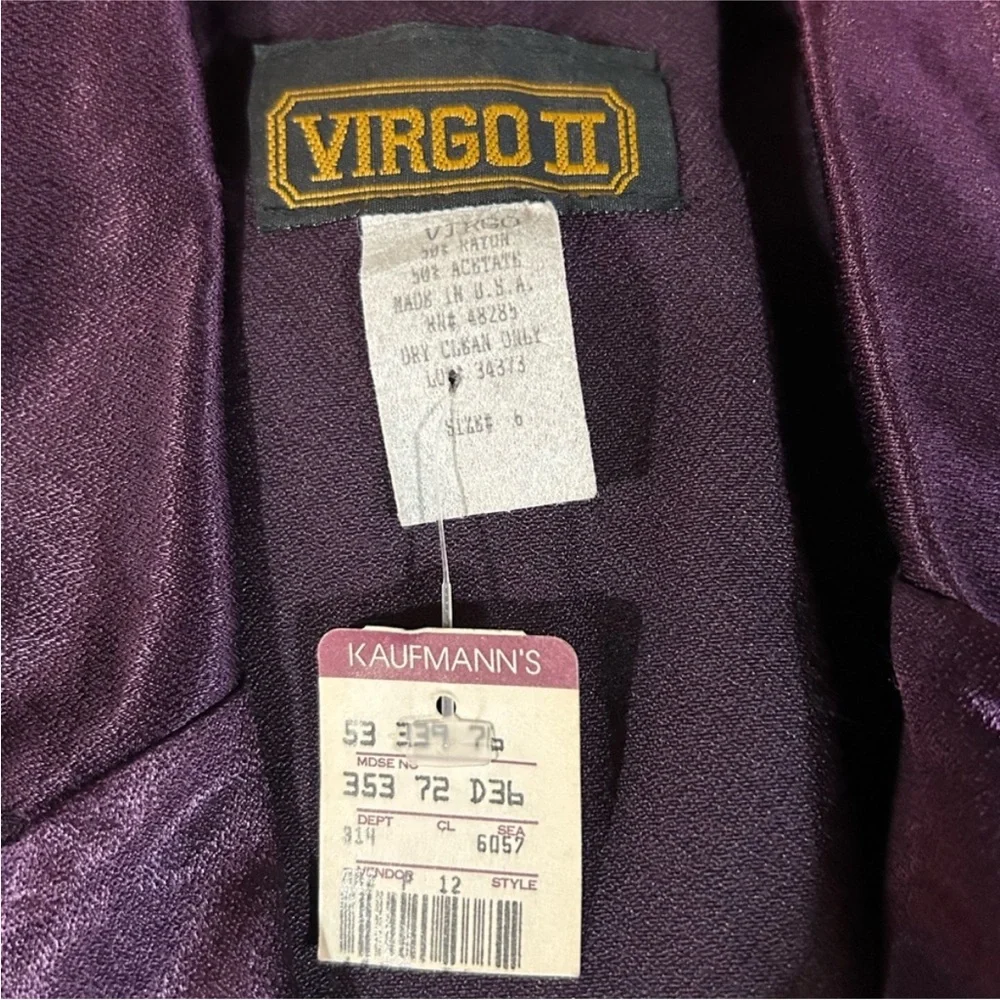 Virgo II Vintage 90’s Deadstock Satin Trimmed‎ Pantsuit
